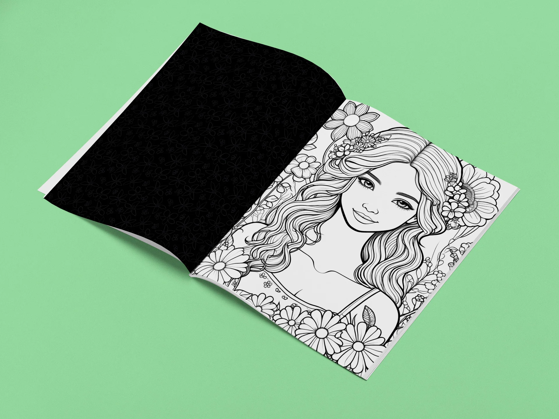 Ready to Be Colored – Floral Faces 2 detail image